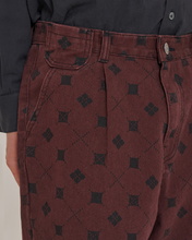 Load image into Gallery viewer, UNALLOYED Argyle Denim Pants Wine