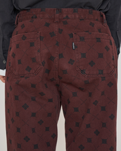Load image into Gallery viewer, UNALLOYED Argyle Denim Pants Wine