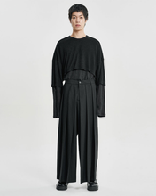 Load image into Gallery viewer, AJOBYAJO Wool Blend Hakama Pants Black
