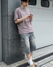 将图片加载到图库查看器，DWSE Pleat Cargo Bermuda Denim Pants Grey
