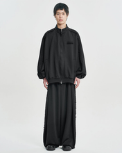 Load image into Gallery viewer, AJOBYAJO Multi Lace Trim Raglan Track Jacket Black

