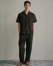 Load image into Gallery viewer, N. Archive Crease Open Collar Shirt Black
