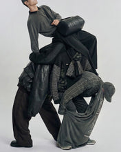 将图片加载到图库查看器，AJOBYAJO Cropped Washed Zip-Up Hoodie Black
