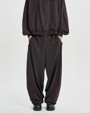 Load image into Gallery viewer, AJOBYAJO Multi Lace Trim One Tuck Track Pants Dark Brown
