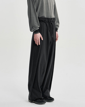 Load image into Gallery viewer, AJOBYAJO Cotton Twill One Tuck Pants Black
