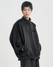 Load image into Gallery viewer, AJOBYAJO Multi Lace Trim Raglan Track Jacket Black
