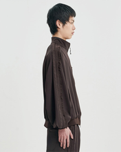 Load image into Gallery viewer, AJOBYAJO Multi Lace Trim Raglan Track Jacket Dark Brown
