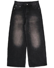 Load image into Gallery viewer, DWSE Double Washed Wide Denim Pants Washed Black
