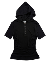 将图片加载到图库查看器，PLASMA SPHERE Clam Studded Hoodie Black

