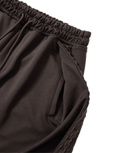 Load image into Gallery viewer, AJOBYAJO Multi Lace Trim One Tuck Track Pants Dark Brown
