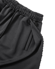 Load image into Gallery viewer, AJOBYAJO Multi Lace Trim One Tuck Track Pants Black
