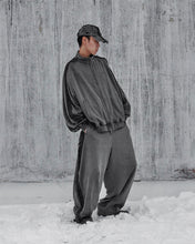 Load image into Gallery viewer, AJOBYAJO Lace Trimming Track Pants Charcoal
