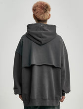 Load image into Gallery viewer, AJOBYAJO Arch Logo Washed Layered Hoodie Charcoal

