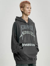Load image into Gallery viewer, AJOBYAJO Arch Logo Washed Layered Hoodie Charcoal
