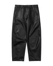 Load image into Gallery viewer, AJOBYAJO Vegan Leather Curved Pants Black
