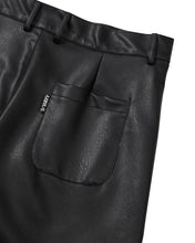 Load image into Gallery viewer, AJOBYAJO Vegan Leather Curved Pants Black
