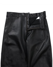 Load image into Gallery viewer, AJOBYAJO Vegan Leather Curved Pants Black
