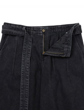 Load image into Gallery viewer, AJOBYAJO Oversized Washed Denim Pants Black
