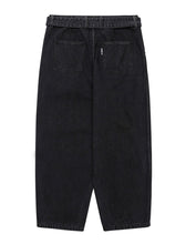 Load image into Gallery viewer, AJOBYAJO Oversized Washed Denim Pants Black
