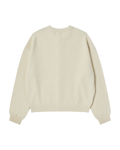 Beyond Closet New Classic Cable Detail Wool Blended Cardigan Ivory
