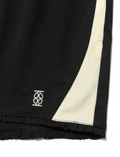 Load image into Gallery viewer, Kijun Frill Jersey Shorts Black Ivory
