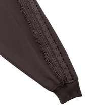 Load image into Gallery viewer, AJOBYAJO Multi Lace Trim Raglan Track Jacket Dark Brown
