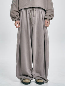 AJOBYAJO One Tuck Washed Sweat Pants Dusty Beige