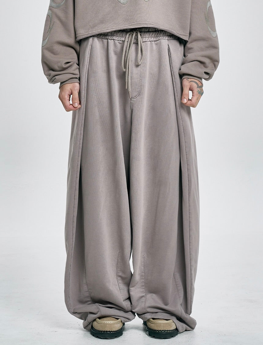 AJOBYAJO One Tuck Washed Sweat Pants Dusty Beige