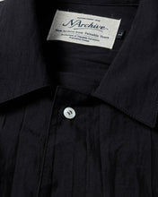 Load image into Gallery viewer, N. Archive Crease Open Collar Shirt Black
