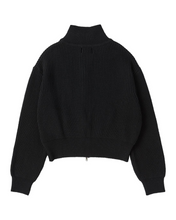 Load image into Gallery viewer, ILP New Parisian Logo Wool Zip-Up High Neck Knit Black
