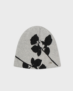 Fallett Flower Graphic Beanie Grey