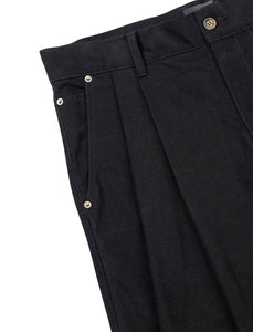 AJOBYAJO Asymmetric Cotton Pants Black