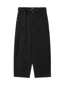AJOBYAJO Asymmetric Cotton Pants Black