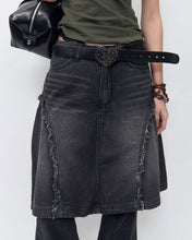 Load image into Gallery viewer, BLR Raw Cut Denim Skirt Pants Grey
