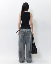 Load image into Gallery viewer, BLR Destroyed Vintage Oil Washing Denim Pants Light Blue
