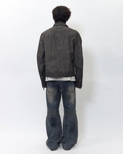 Load image into Gallery viewer, BLR Double Yoke Oil Washed Bootcut Denim Pants Blue
