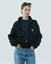 Load image into Gallery viewer, ILP New Parisian Logo Wool Zip-Up High Neck Knit Black
