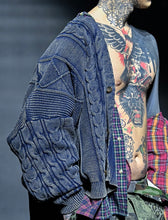 Load image into Gallery viewer, AJOBYAJO Cable Washed Cardigan Navy
