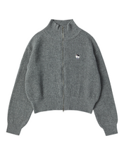 Load image into Gallery viewer, ILP New Parisian Logo Wool Zip-Up High Neck Knit Gray

