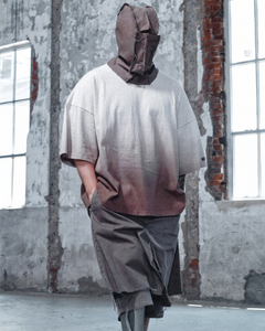 AJOBYAJO Gradation Washed T-shirt Brown
