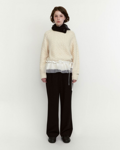 Fallett Two Tuck Wide Slacks Black