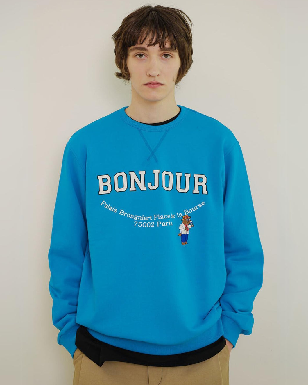 ILP New Parisian Dog Suede Logo Sweatshirt Blue