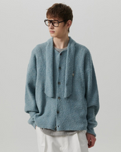 Load image into Gallery viewer, N. Archive Tie Detail Vintage Medal Knit Cardigan Ash Blue
