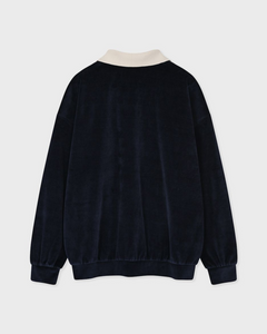 Fallett Velour Collar Sweatshirt Navy