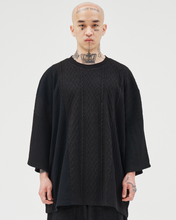 Load image into Gallery viewer, AJOBYAJO Knit Mixed Wide Top Black
