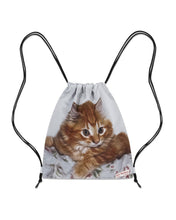 Load image into Gallery viewer, Kijun Kitty Drawstring Sport Bag Light Grey
