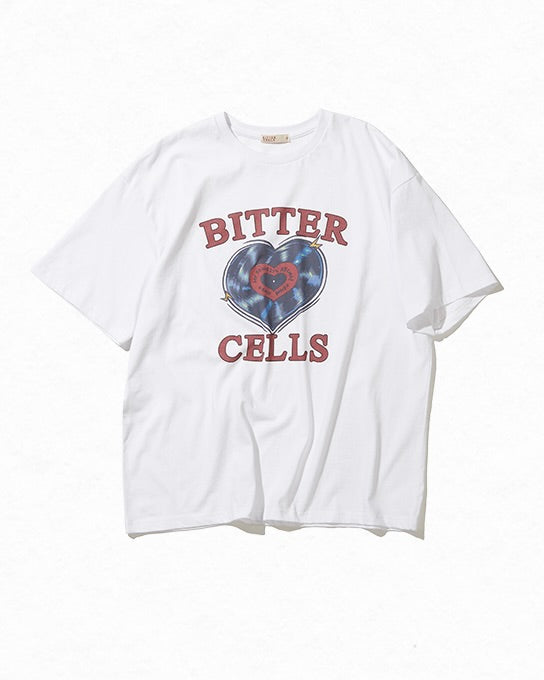 Bitter Cells Heart Record Tee White