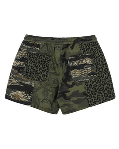 AJOBYAJO Pattern Mixed Shorts Khaki