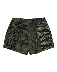 AJOBYAJO Pattern Mixed Shorts Khaki