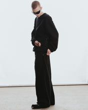 将图片加载到图库查看器，Adlielos Side Lace-Up Sweatshirt Black

